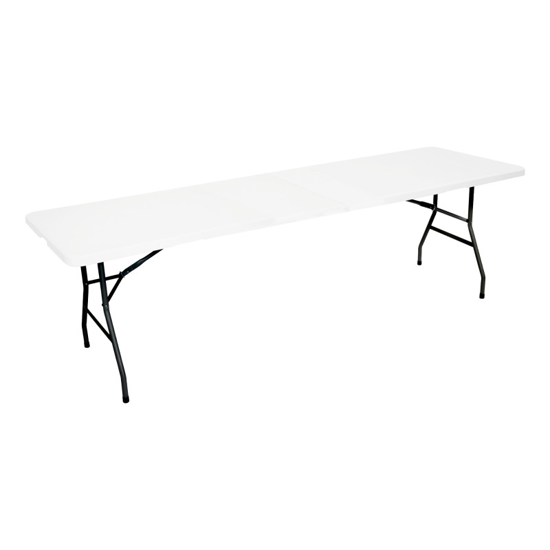 Table pliante jardin Multifonction - Longueur 244 cm - Grande capacité - 10 places - Pique-nique - salle des fêtes - Poignée