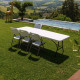 Table pliante jardin Multifonction - Longueur 244 cm - Grande capacité - 10 places - Pique-nique - salle des fêtes - Poignée
