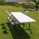 Table pliante jardin Multifonction - Longueur 244 cm - Grande capacité - 10 places - Pique-nique - salle des fêtes - Poignée