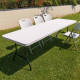 Table pliante jardin Multifonction - Longueur 244 cm - Grande capacité - 10 places - Pique-nique - salle des fêtes - Poignée