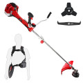 Débroussailleuse thermique professionnelle 50.8 cm³ - Moteur pro 2 temps  - Coupe-bordure - 2 lames - Anti-vibration