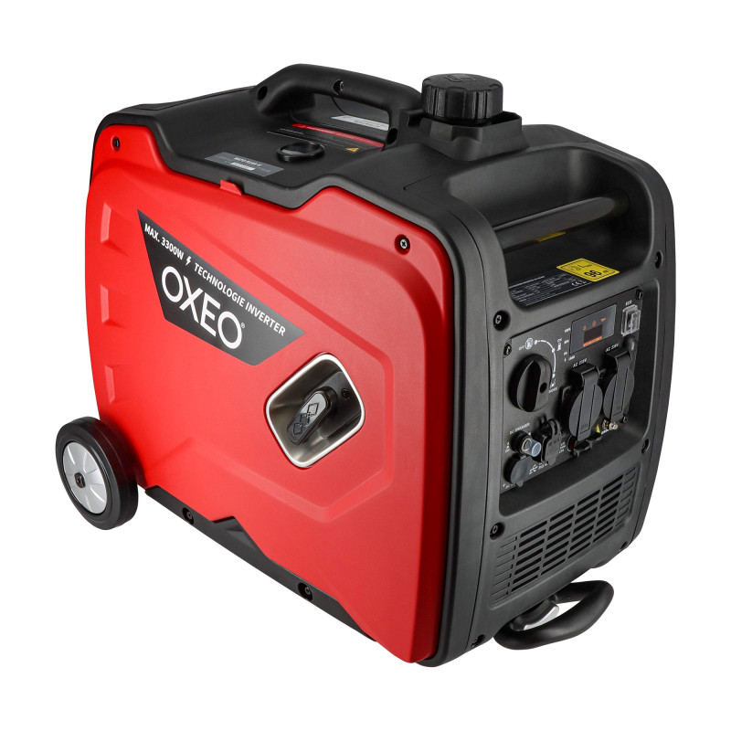 Générateur inverter 3.3 kW - Groupe électrogène silencieux - Sortie USB - Prises AC - Léger Sur roulettes - Camping et Chantier
