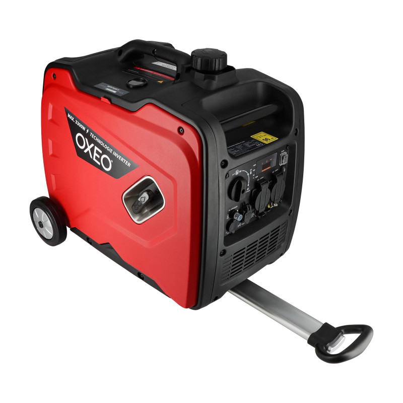 Générateur inverter 3.3 kW - Groupe électrogène silencieux - Sortie USB - Prises AC - Léger Sur roulettes - Camping et Chantier