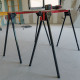 Lot de 2 tréteaux pliables léger - Capacité 760kg - Métal - Tréteaux pour atelier et chantier - Largeur 86cm - Ht 79cm