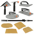 Kit ponçage plaquiste avec perche télescopique 1 m - Ponceuse angle - circulaire - rectangulaire - détail - Feuilles abrasives