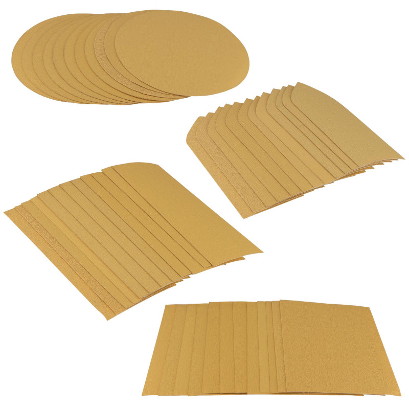Lot de 48 abrasifs pour kit cales à poncer OXEO - 12 rectangulaires 12 ronds 12 coins 12 détails pointues - Différents Grains