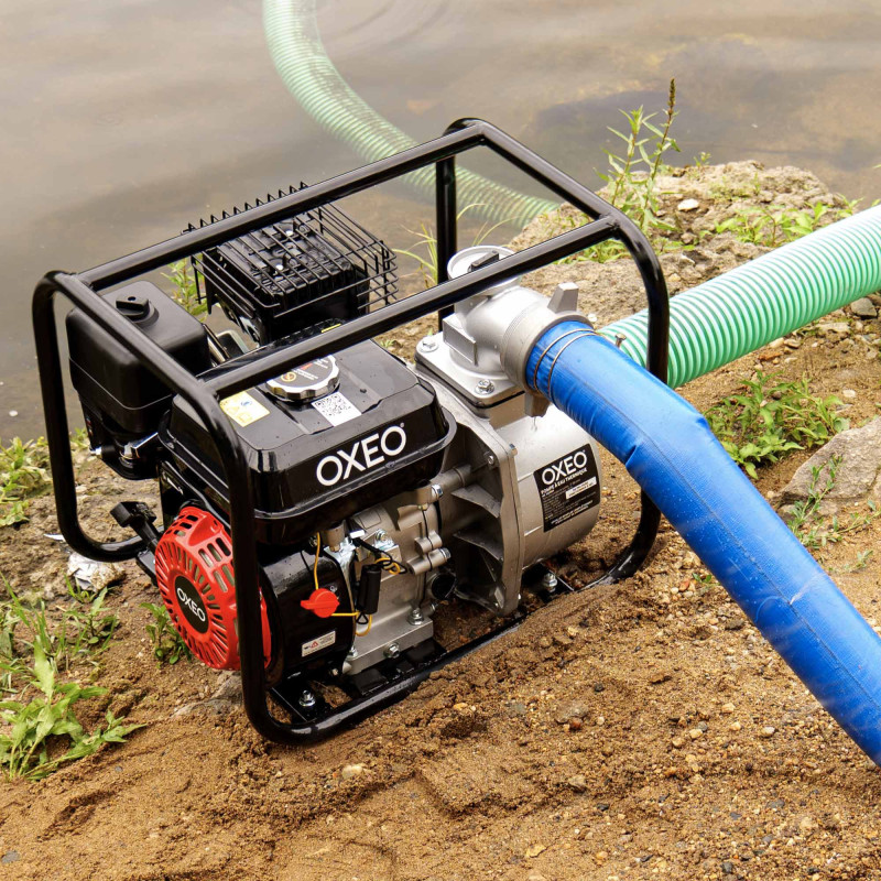 Pompe à eau thermique moteur 5,5CV 4 tps - Débit 1000 Litres par minute - Raccord 3 Pouces - Pompe de Jardin - Ht aspiration 8m