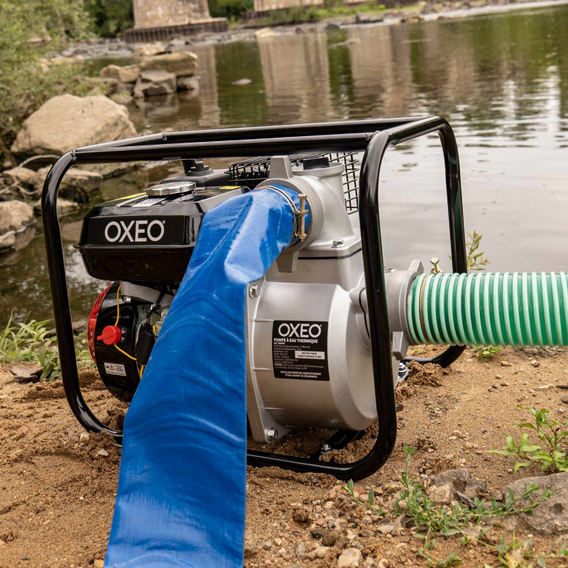 Pompe à eau thermique moteur 5,5CV 4 tps - Débit 1000 Litres par minute - Raccord 3 Pouces - Pompe de Jardin - Ht aspiration 8m
