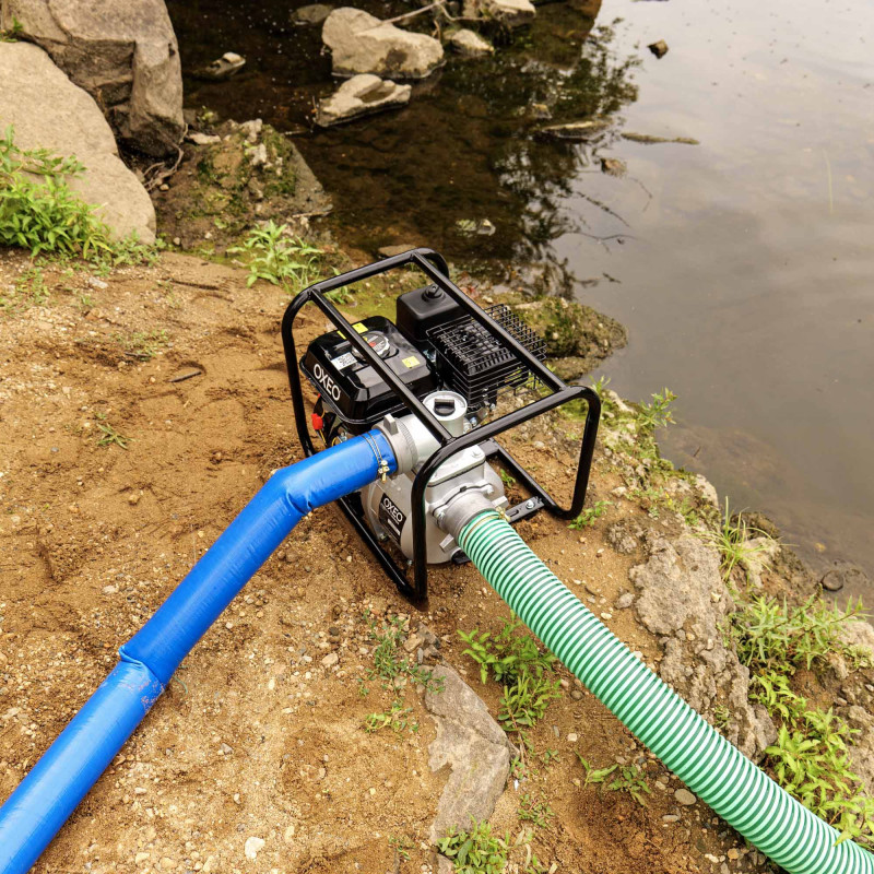 Pompe à eau thermique moteur 5,5CV 4 tps - Débit 1000 Litres par minute - Raccord 3 Pouces - Pompe de Jardin - Ht aspiration 8m