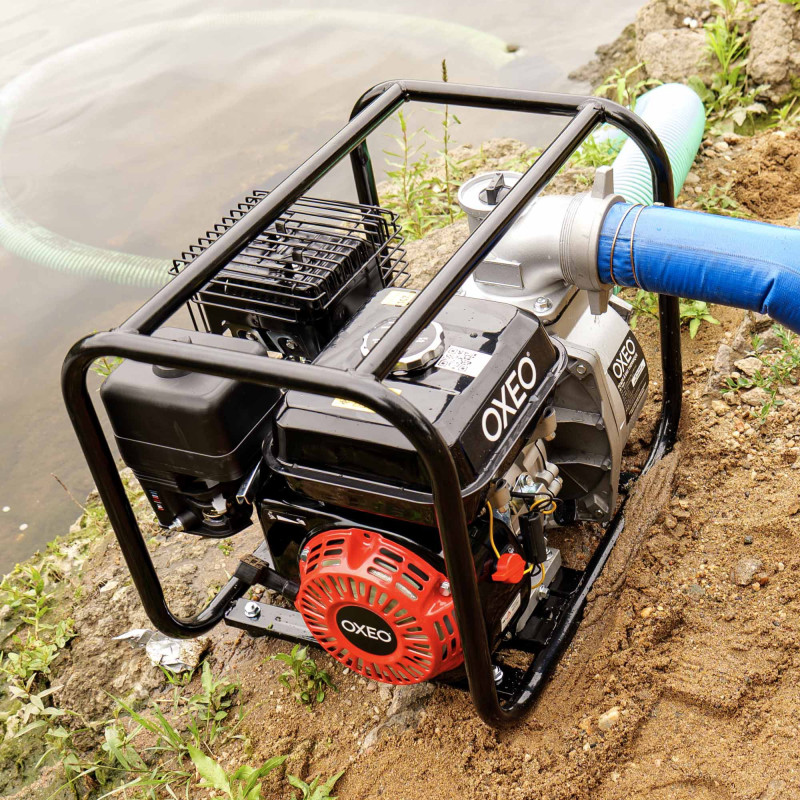 Pompe à eau thermique moteur 5,5CV 4 tps - Débit 1000 Litres par minute - Raccord 3 Pouces - Pompe de Jardin - Ht aspiration 8m