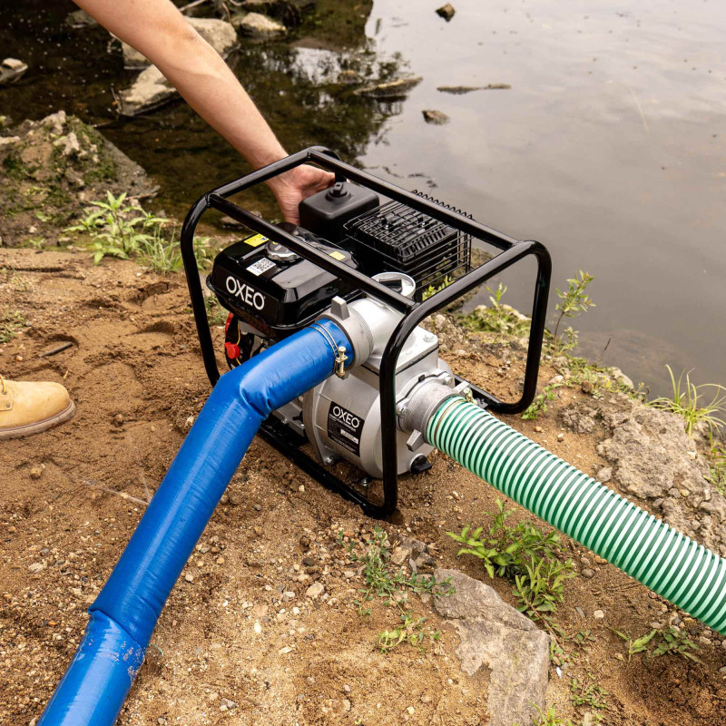 Pompe à eau thermique moteur 5,5CV 4 tps - Débit 1000 Litres par minute - Raccord 3 Pouces - Pompe de Jardin - Ht aspiration 8m