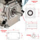 Moteur thermique 4 temps 7CV - 210cm³ - Moteur OHV monocylindre arbre 19.05mm - 3600 tr/min - Alerte huile - Refroidissement air
